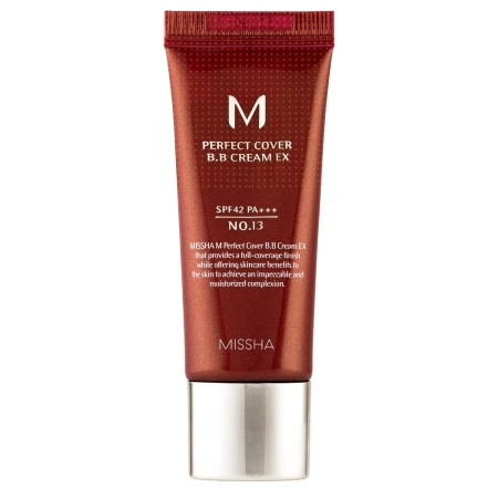 Missha - M Perfect Cover BB Cream SPF42/PA++ - Cremă BB cu acoperire uniformă - No.13 Bright Beige - 20ml