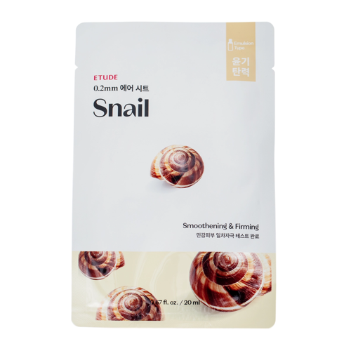 Etude House - 0.2mm Therapy Air Mask - Snail -  Mască cu mucină de melc - 20ml