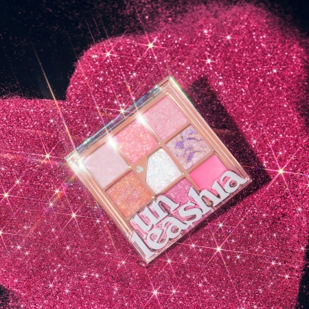 Unleashia - Glitterpedia Eye Palette - Paletă de Farduri Vegane pentru Pleoape - 9 All of Pink Glitter - 6,6 g
