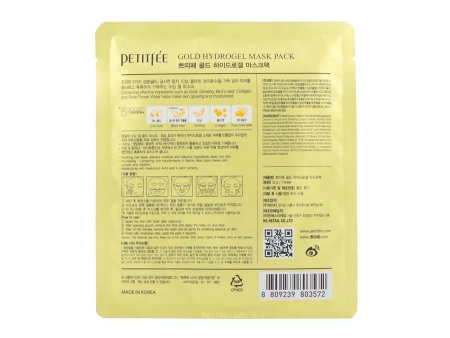 Petitfee - Gold Hydrogel Mask Pack - Mască de hidrogel cu extract de aur și ginseng - 32g