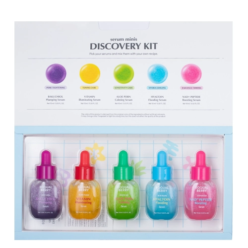 EQQUALBERRY – Serum Minis Discovery Kit – Set de 5 seruri în versiune mini – 5 × 10 ml