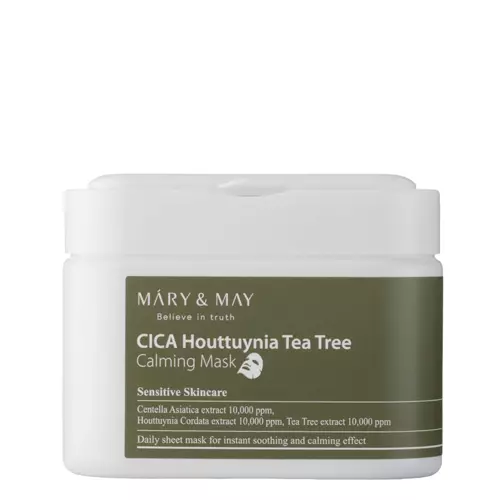 Mary&May - Cica Houttuynia Tea Tree Calming Mask - Set de măști calmante pentru față - 30 buc.