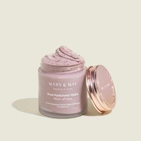 Mary&May - Rose Hyaluronic Hydra Wash off Pack - Mască de argilă hidratantă - 125g