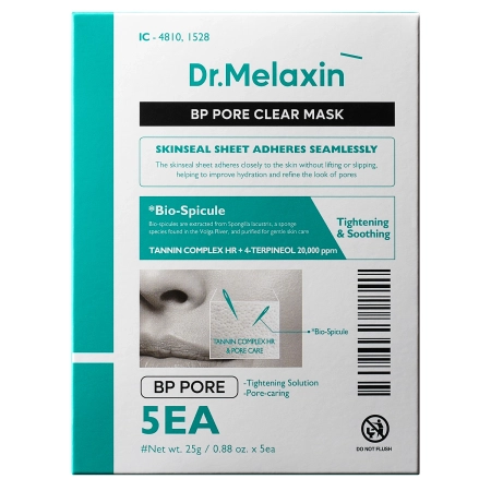 Dr.Melaxin - BP Pore Clear Mask Pack – Set de Măști de Față Purificatoare tip Folie – 5x25g