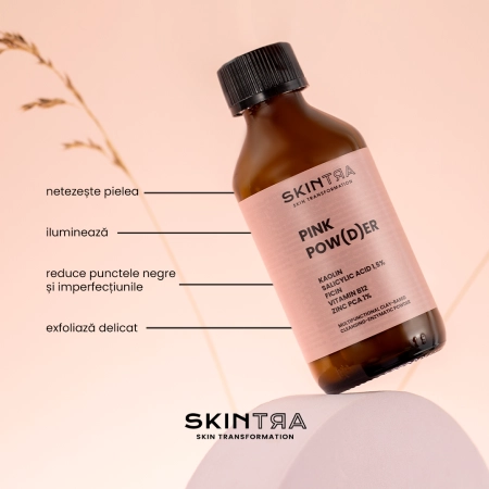 SkinTra - Pink Pow(d)er - Pudră multifuncțională de curățare și enzimatică pe bază de argilă - 40g