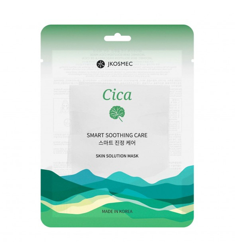 Jkosmec - Skin Solution Mask Cica - Mască calmantă tip șervețel pentru față - 1 buc / 25 ml