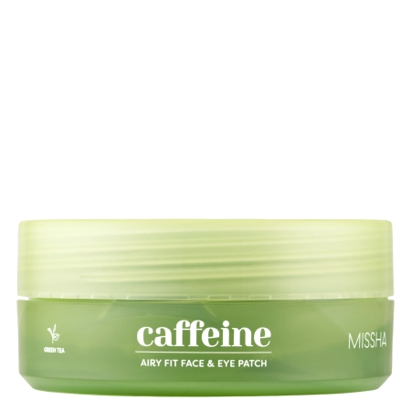 Missha - Airy Fit Caffeine Depuffing Face & Eye Patch - Plasturi hidrogel anti-umflături cu cofeină - 60 buc.
