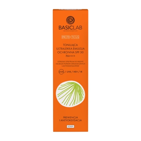 BasicLab – Emulsie de protecție ultra-ușoară cu efect de uniformizare a nuanței SPF50 PA++++ – 40 ml