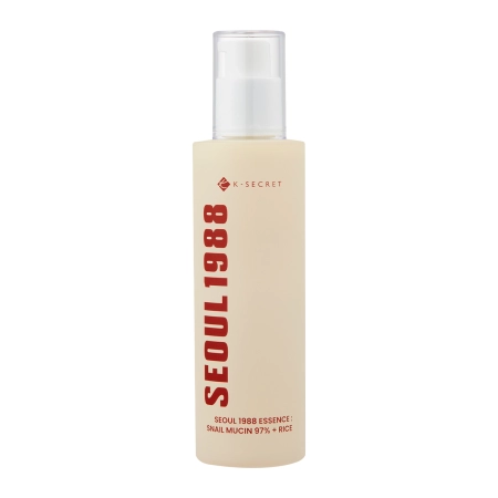 K-SECRET - SEOUL 1988 Essence : Snail Mucin 97% + Rice - Esență calmantă cu filtrat de mucină de melc și orez - 100 ml 