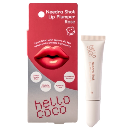 hello coco - Needra Shot Lip Plumper - Luciu de buze pentru volum cu microace - Rose - 8g