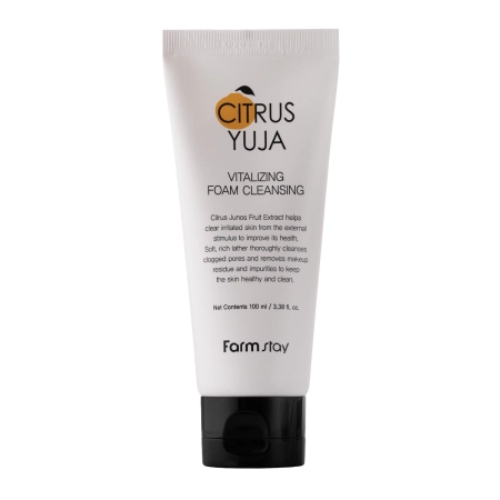 Farmstay - Citrus Yuja Vitalizing Foam Cleansing - Spumă de curățare facială cu extract de fructe Yuzu - 100ml