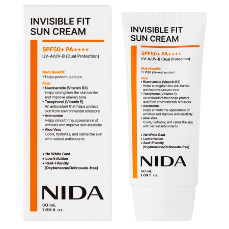 NIDA - Invisible Fit Sun Cream - Cremă pentru față cu protecție solară - 50 ml