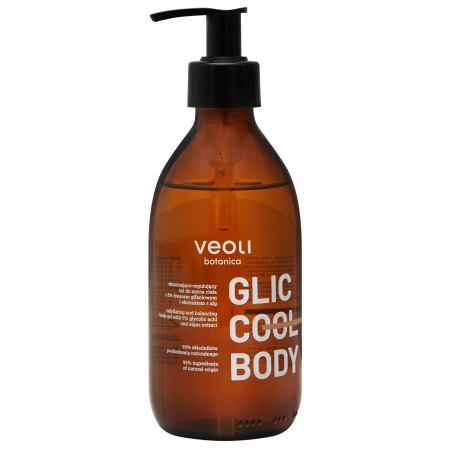 Veoli Botanica – Glic Cool Body – Gel Exfoliant și Seboregulator pentru Duș – 280ml