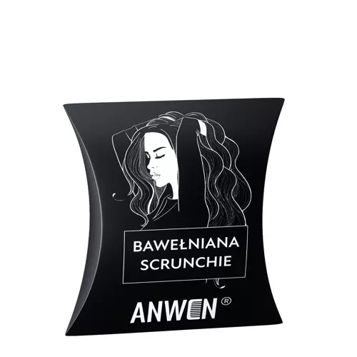 Anwen - Scrunchie din Bumbac - Elastic Negru pentru Păr - 1 buc.