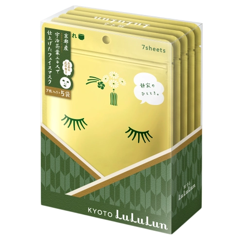 LuLuLun - Premium Sheet Mask Kyoto Green Tea - Set de măști tip șervețel cu efect de fermitate - Ceai verde - 35 buc.