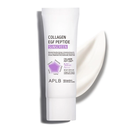 APLB - Collagen EGF Peptide Sunscreen SPF50+ PA++++ - Cremă hidratantă pentru față cu protecție solară – 40 ml