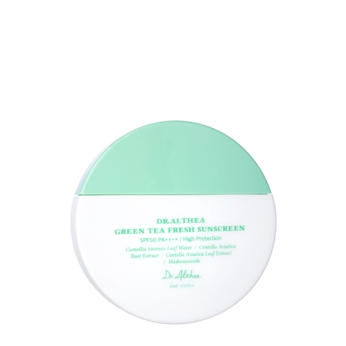 Dr. Althea – Green Tea Fresh Sunscreen SPF50+ PA++++ – Cremă de protecție solară calmantă – 45 ml