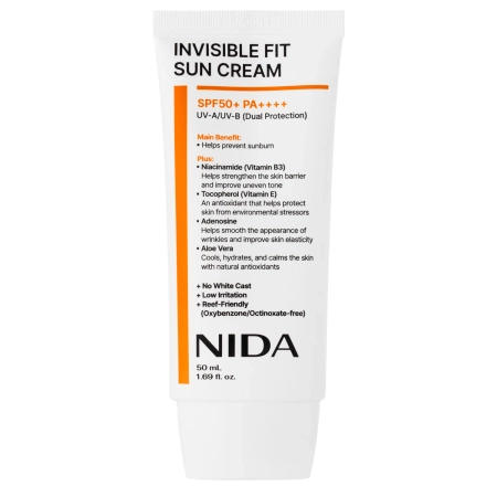 NIDA - Invisible Fit Sun Cream - Cremă pentru față cu protecție solară - 50 ml