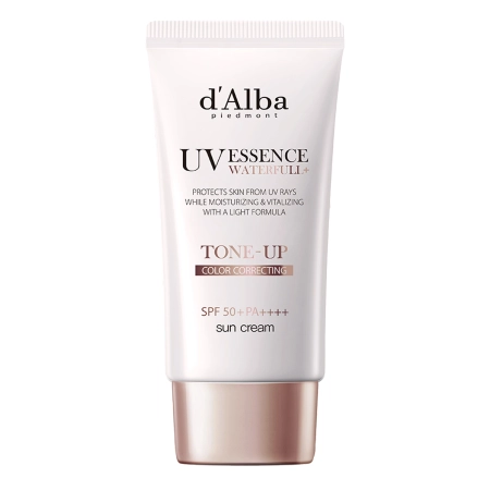 d'Alba - Waterfull Tone-Up Sun Cream SPF50+ PA++++ - Pink - Crem tonifiant pentru față cu protecție solară