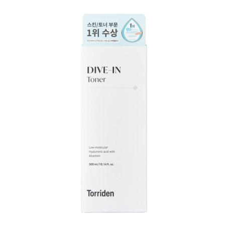 Torriden - Dive-In - Low Molecule Hyaluronic Acid Toner - Toner calmant și hidratant cu acid hialuronic și pantenol - 300 ml