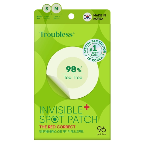 Troubless - Invisible Plus Spot Patch The Red Correct - Plasturi pentru imperfecțiuni care reduc roșeața - 96 buc.