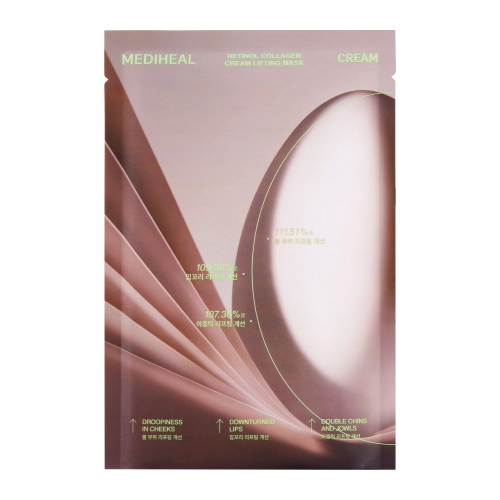 Mediheal – Retinol Collagen Cream Mask – Mască facială anti-rid tip șervețel – 1 buc./30ml