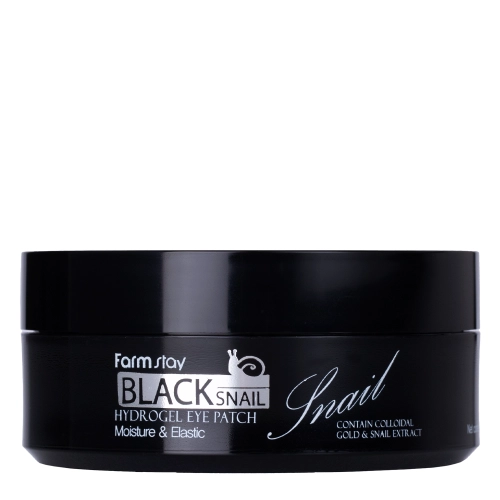 Farmstay - Black Snail Hydrogel Eye Patch - Plasturi hidrogel pentru ochi cu mucină de melc negru - 60 buc.