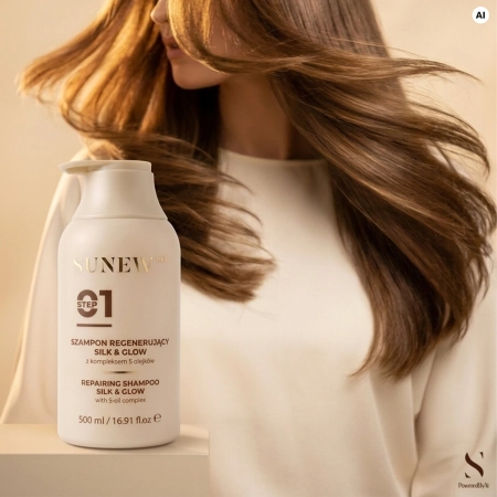 SunewMed+ - Silk&Glow; Șampon regenerant cu complexul de 5 uleiuri - 500 ml