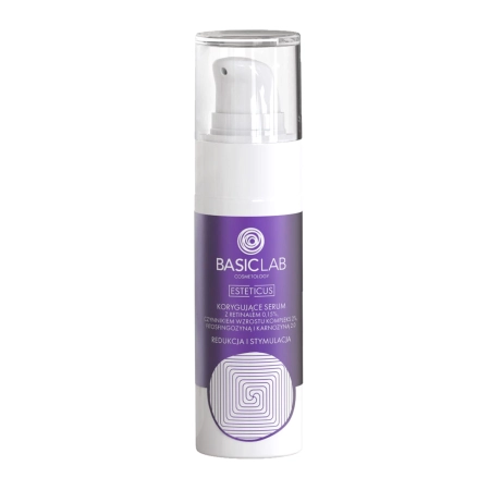 BasicLab – Reducere și Stimulare – Ser corector cu Retinal 0,15%, Complex Factor de Creștere 2%, Fitosfingozină și Carnozină 2.0 – 30 ml