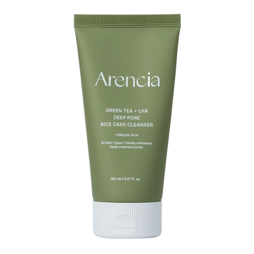 Arencia - Green Tea + LHA Deep Pore Rice Cake Cleanser - Gel de curățare pentru față cu ceai verde - 150ml