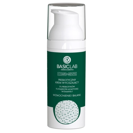 BasicLab - Consolidare și echilibrare - Prebiotic Calming Cream cu 5% prebiotice, 1% Centella Asiatica și vitamina F - 50ml