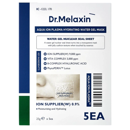 Dr.Melaxin - Aqua Ion Plasma Hydrating Water Gel Mask - Mască-gel hidratantă pentru față - 5 × 25 g
