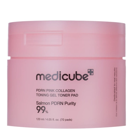 Medicube - PDRN Pink Collagen Tonning Gel Toner Pad - Dischete tonice gel cu colagen - 70 buc.