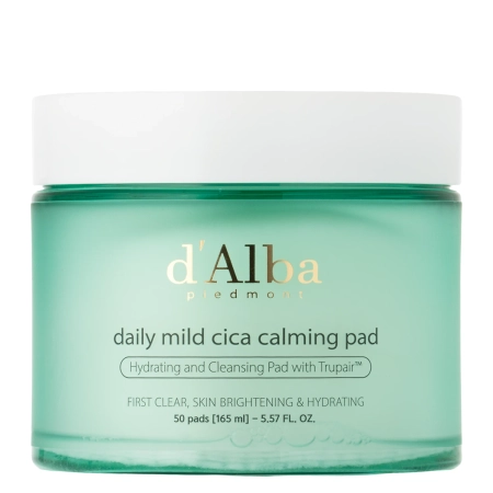 d’Alba - Daily Mild Cica Calming Pad - Dischete calmante pentru față cu Centella Asiatica - 50 buc.