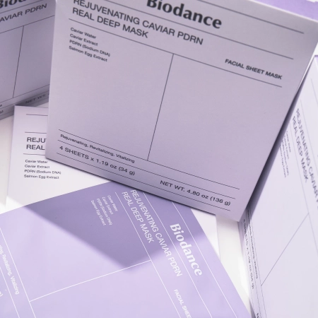 Biodance - Rejuvenating Caviar PDRN Real Deep Mask - Set de măști de față cu colagen și PDRN - 4 buc / 34 g