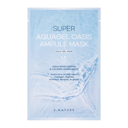S.Nature – Super Aquagel Oasis Ampule Mask – Mască hidratantă tip șervețel pentru față – 1 buc./30 ml