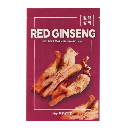 The Saem - Natural Mask Sheet Red Ginseng - Mască de shea cu ginseng - 21ml
