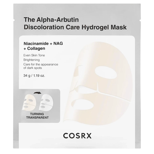 COSRX - Arbutin Discoloration Hydrogel Mask - Mască Hidrogel Iluminatoare cu Alfa-Arbutină - 34 g