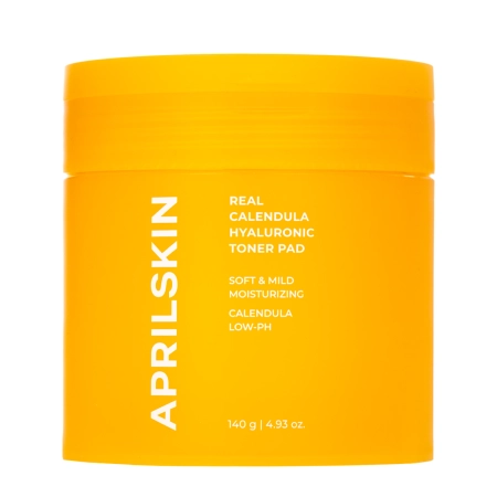 Aprilskin – Real Calendula Hyaluronic Toner Pad – Dischete tonice cu gălbenele – 140g