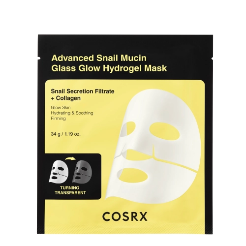 COSRX - Advanced Snail Mucin Glass Glow Hydrogel Mask - Set de măști hidrogel Snail Mucus Mask - 34gx3pcs