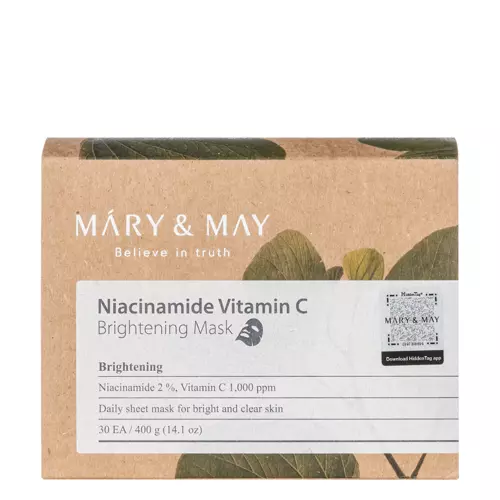 Mary&May – Niacinamide Vitamin C Brightening Mask – Set de măști iluminatoare pentru față – 30 buc.
