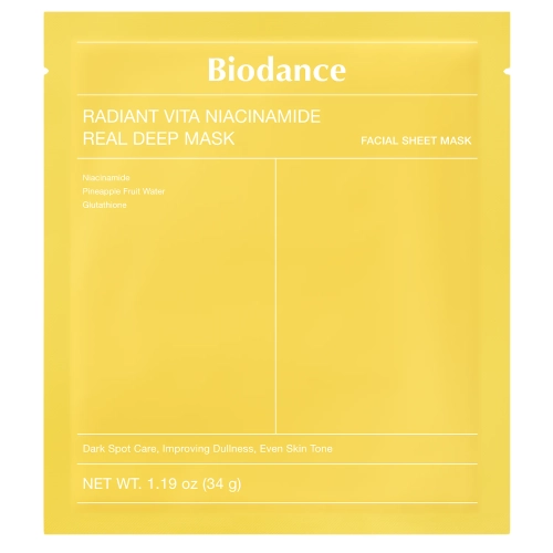 Biodance - Radiant Vita Niacinamide Real Deep Mask - Brightening Face Mask - 1pc/34g