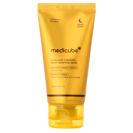Medicube - Kojic Acid Turmeric Night Wrapping Mask - Mască de Noapte pentru Netezire cu Acid Kojic - 75 ml