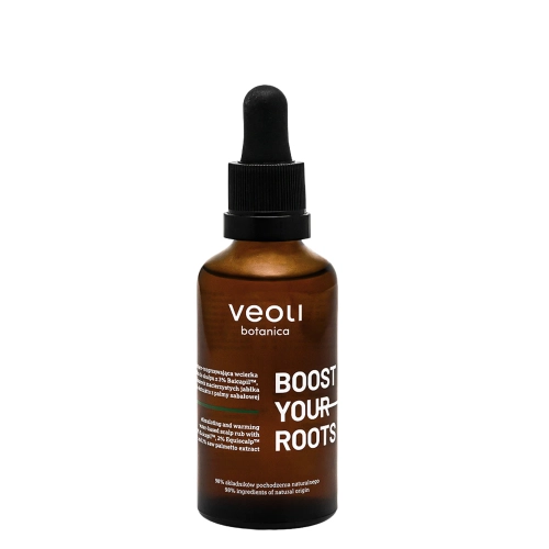 Veoli Botanica - BOOST YOUR ROOTS - Loțiune apoasă stimulatoare și încălzitoare pentru scalp cu 3% Baicapil, 2% celule stem de măr și 2% extract de palmier pitic - 50 ml