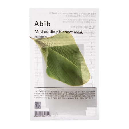 Abib – Mild Acidic pH Sheet Mask Heartleaf Fit – Mască delicată tip șervețel cu extract de heartleaf – 30 ml