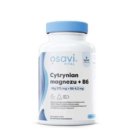 Osavi - Citrat de magneziu + B6, 375mg + 4.2mg - 90 Capsule