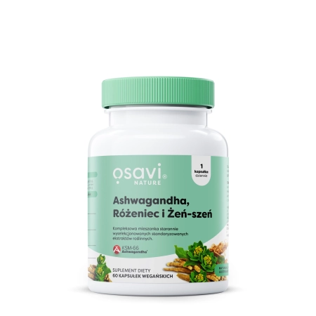 Osavi - Ashwagandha + Rozaceea și Ginseng - 60 Capsule 