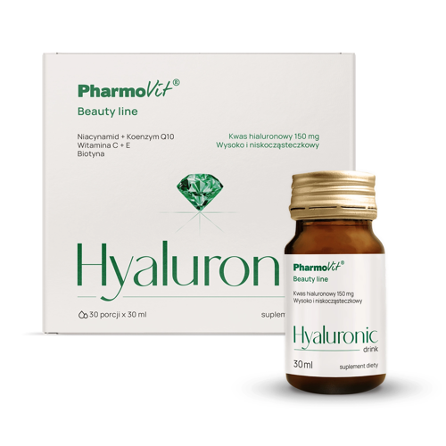 Pharmovit - Hyaluronic Drink Beauty Line - Acid hialuronic în lichid de băut - 30pcs x 30ml