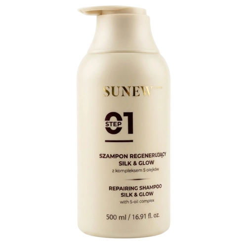 SunewMed+ - Silk&Glow; Șampon regenerant cu complexul de 5 uleiuri - 500 ml