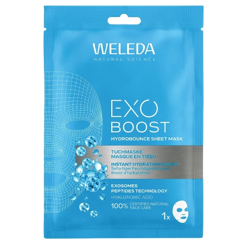 WELEDA - Exo Boost Hydrobounce Sheet Mask - Mască hidratantă sub formă de foaie cu acid hialuronic - 1 buc./20 ml